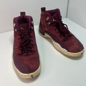 Nike Air Jordan 12 Retro Basketball Shoes 130690-617 Bordeaux Silver Size 10.5.